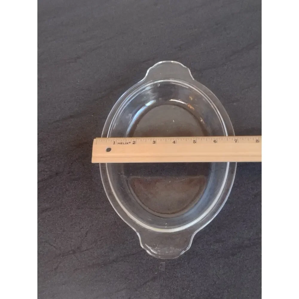 Fire King 467 Clear Glass Lid Tab Handles Oval 8x6 In Casserole Dish Replacement